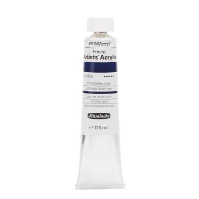 Schmincke Primacryl Artist Acrylic Paint Phthalo Blue Cyan 120 ml - 1