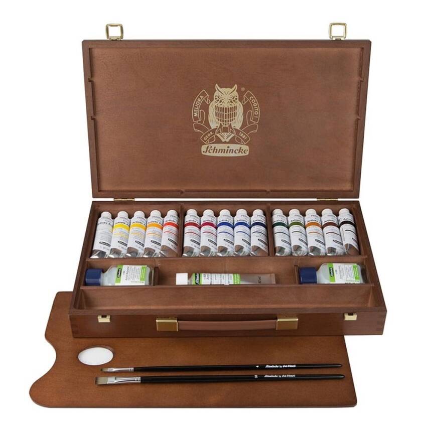 Schmincke Primacryl Artist Acrylic Paint Set Wooden Box, 15 x 35 ml - 1