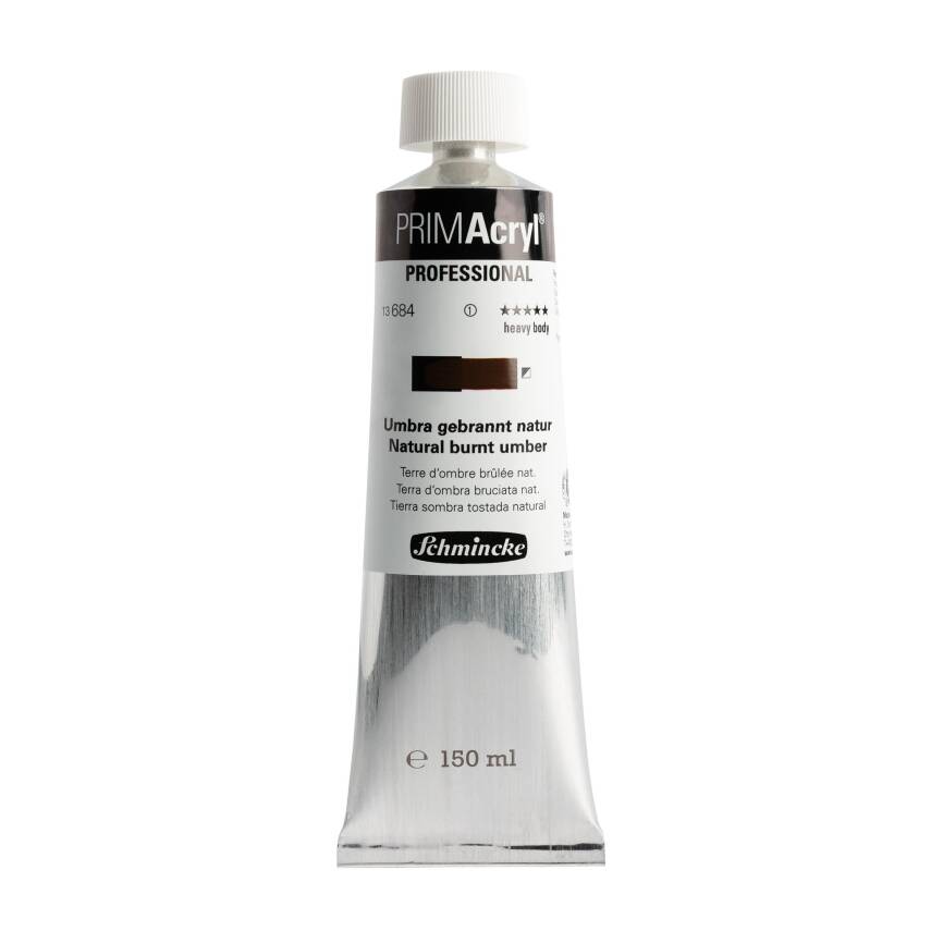 Schmincke Primacryl Artist Akrilik Boya 150 ml 684 Natural Burnt Umber Seri 1  - 1