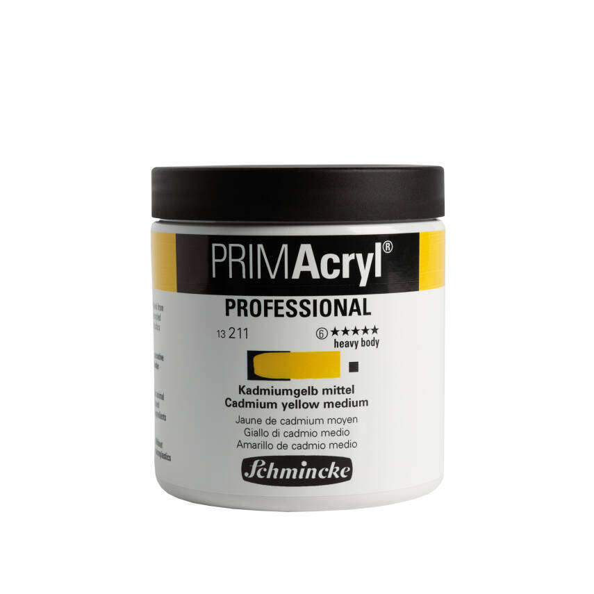 Schmincke Primacryl Artist Akrilik Boya 237 ml 211 Cadmium yellow medium Seri 6  - 1