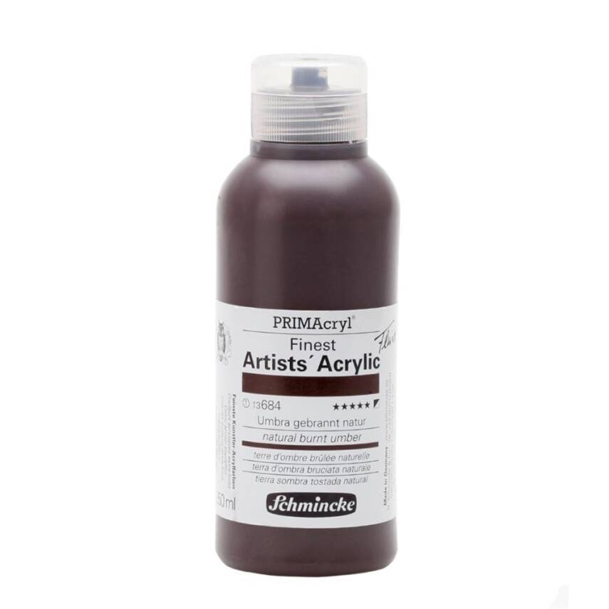Schmincke Primacryl Artist Akrilik Boya 250 ml 684 Natural Burnt Umber Seri 1  - 1