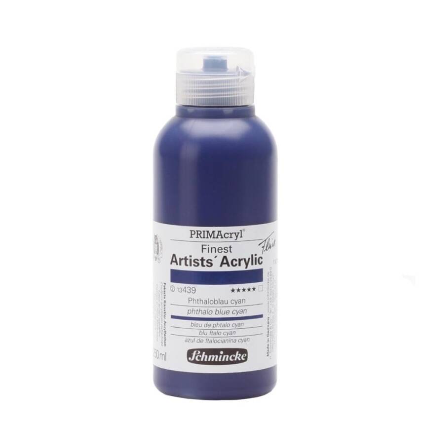 Schmincke Primacryl Artist Akrilik Boya 250 ml 439 Phthalo Blue Cyan Seri 2  - 1