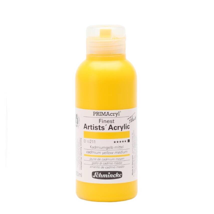 Schmincke Primacryl Artist Akrilik Boya 250 ml 211 Cadmium Yellow Medium Seri 3  - 1