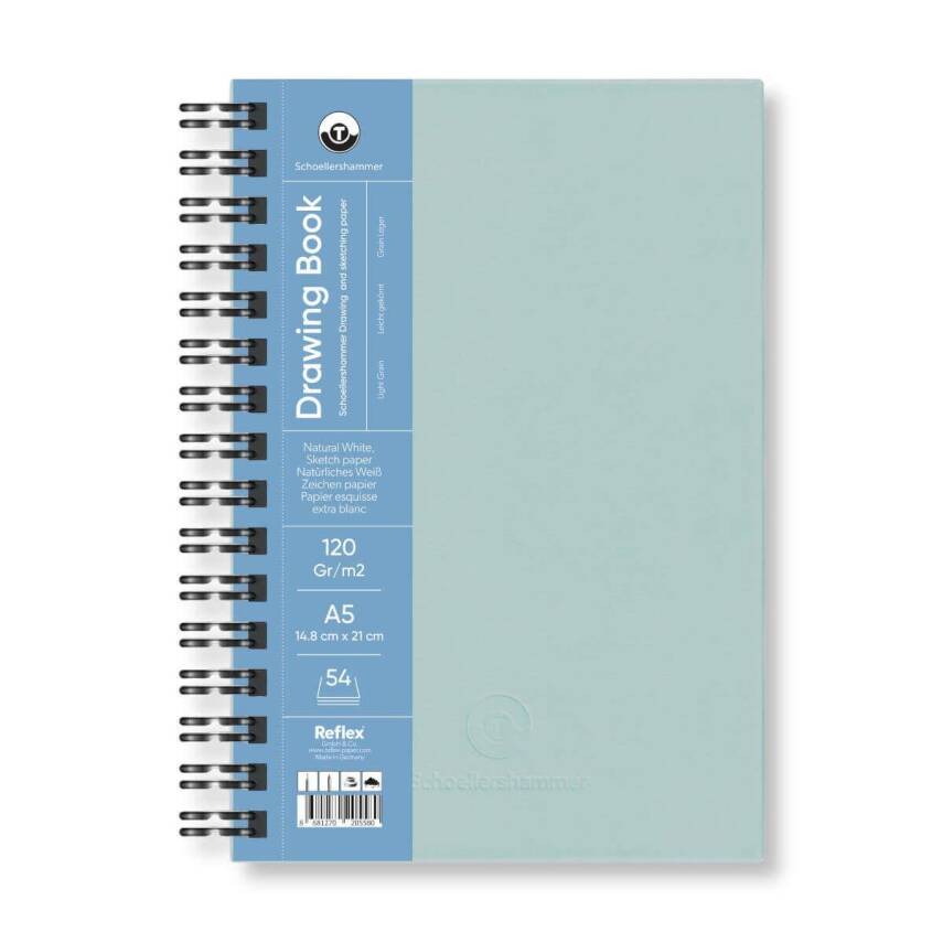 Schoellershammer Drawing Pad Light Blue Hard Cover Drawing Notebook 120 gr A5 54 Sheets - 1