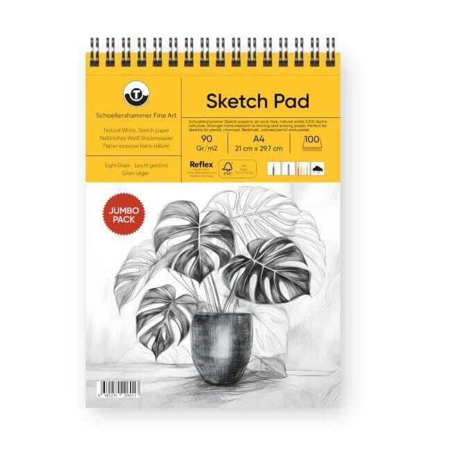 Schoellershammer Jumbo Sketch Pad Sketchbook 90 gr A4 100 Sheets Natural White - 1