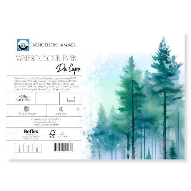 Schoellershammer Postcard Watercolor Block 300 g A6 10 Sheets - 1