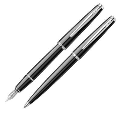 Scrikss 33 Fountain Pen and Ballpoint Pen Set in Black Luxury Box - 2