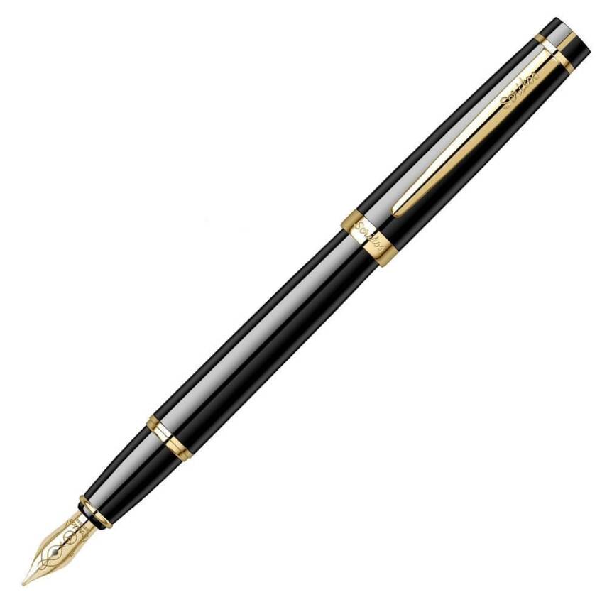 Scrikss 38 Fountain Pen Black Gold M Nib - 1