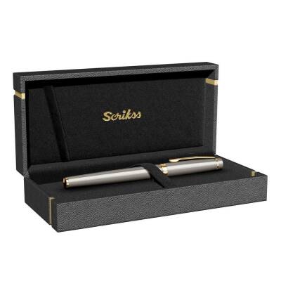 Scrikss 38 Fountain Pen in Satin Gold Luxury Box (1)