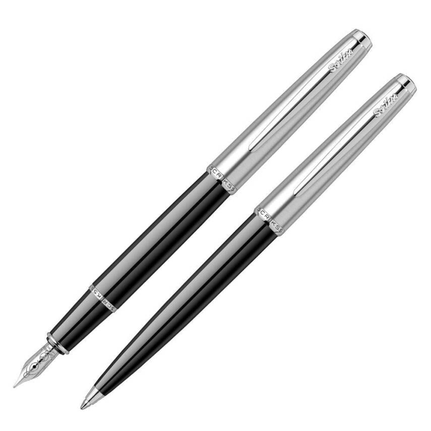 Scrikss 78 Fountain Pen - Ballpoint Pen Set Black - 2