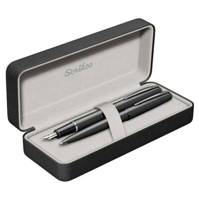 Scrikss 78MB Metropolis Fountain Pen - Ballpoint Pen Set Matte Black Luxury Box (1)