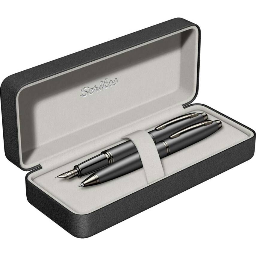 Scrikss 88 Fountain Pen Ballpoint Pen Set Matte Black - 3