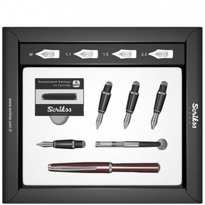 Scrikss Calligraphy Pen Set Burgundy - 1