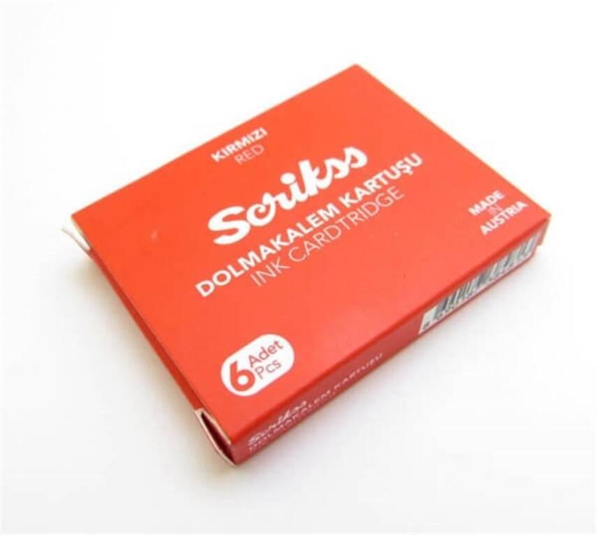 Scrikss Fountain Pen Ink 6-Pack Red Cartridge - 1