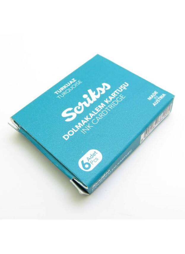 Scrikss Fountain Pen Ink 6-Pack Turquoise Cartridges - 1