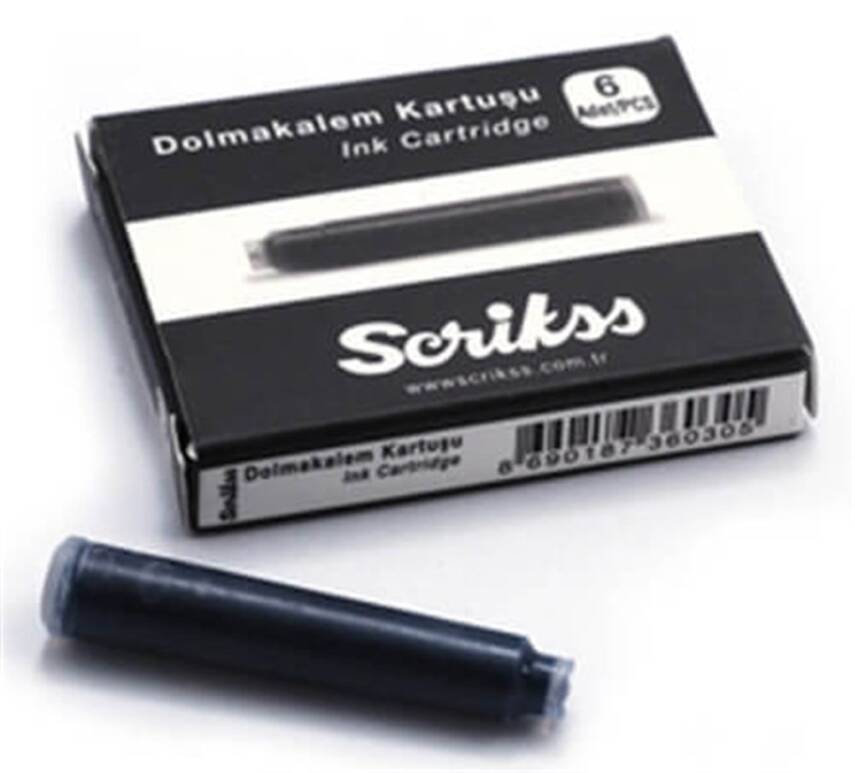 Scrikss Fountain Pen Ink 6-Piece Cartridge Black - 1