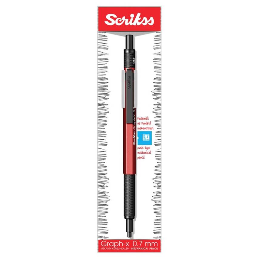 Scrikss Versatil Kalem Graph-X 0.7 mm Kırmızı - 5