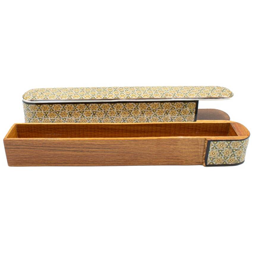 Sedef İşlemeli Sürgülü Ahşap Kalemlik - 4