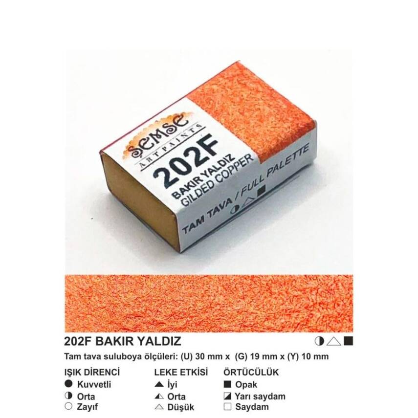 Şemse Art Gilding Watercolor 202 Copper Gilding Full Pan - 1