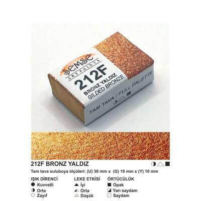 Şemse Art Gilding Watercolor 212 Bronze Gilding Full Pan - 1