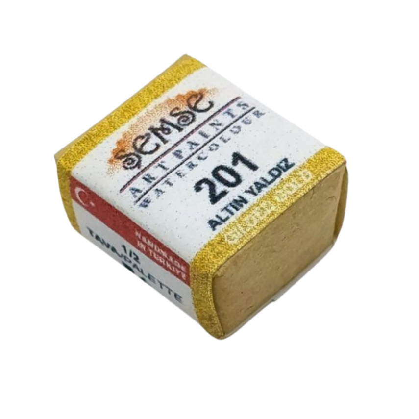 Şemse Art Yaldız Suluboya 201 Altın Yaldız Yarım Tablet - 1