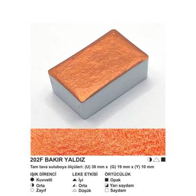 Şemse Art Yaldız Suluboya 202 Bakır Yaldız Tam Tablet (1)