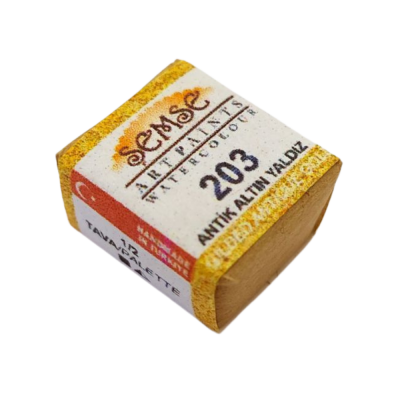 Şemse Art Yaldız Suluboya 203 Antik Altın Yaldız Yarım Tablet - 1