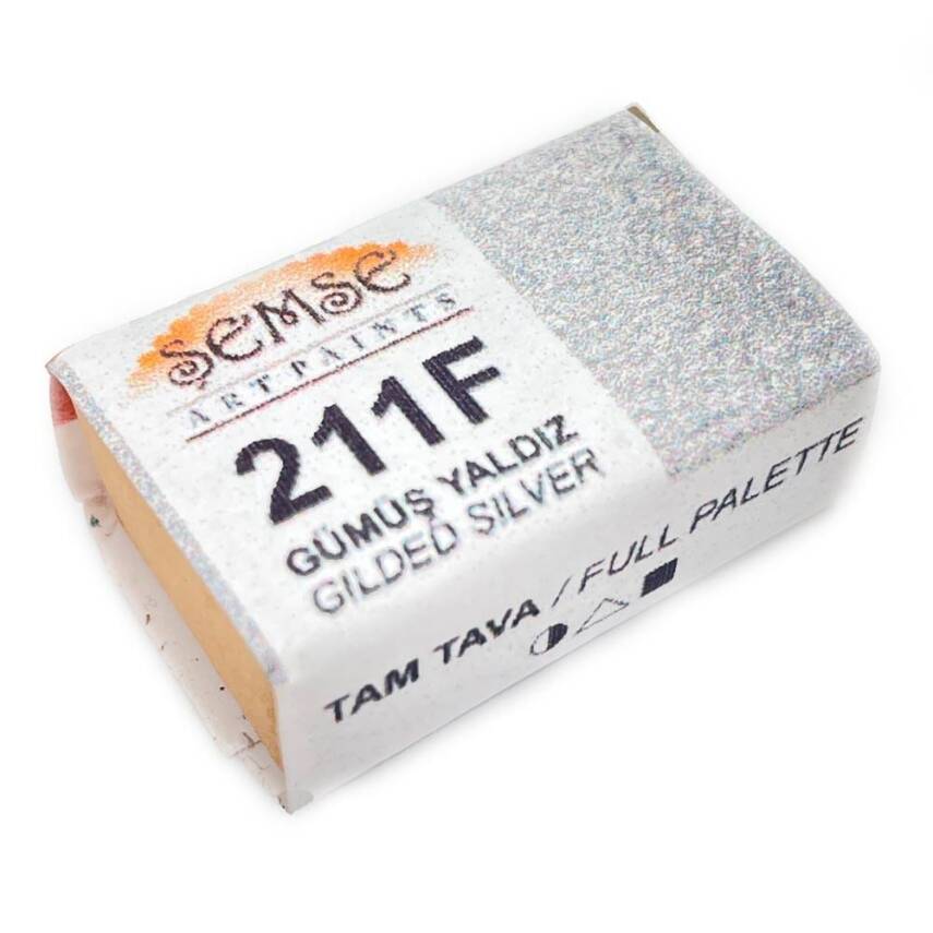 Şemse Art Yaldız Suluboya 211 Gümüş Yaldız Tam Tablet - 1