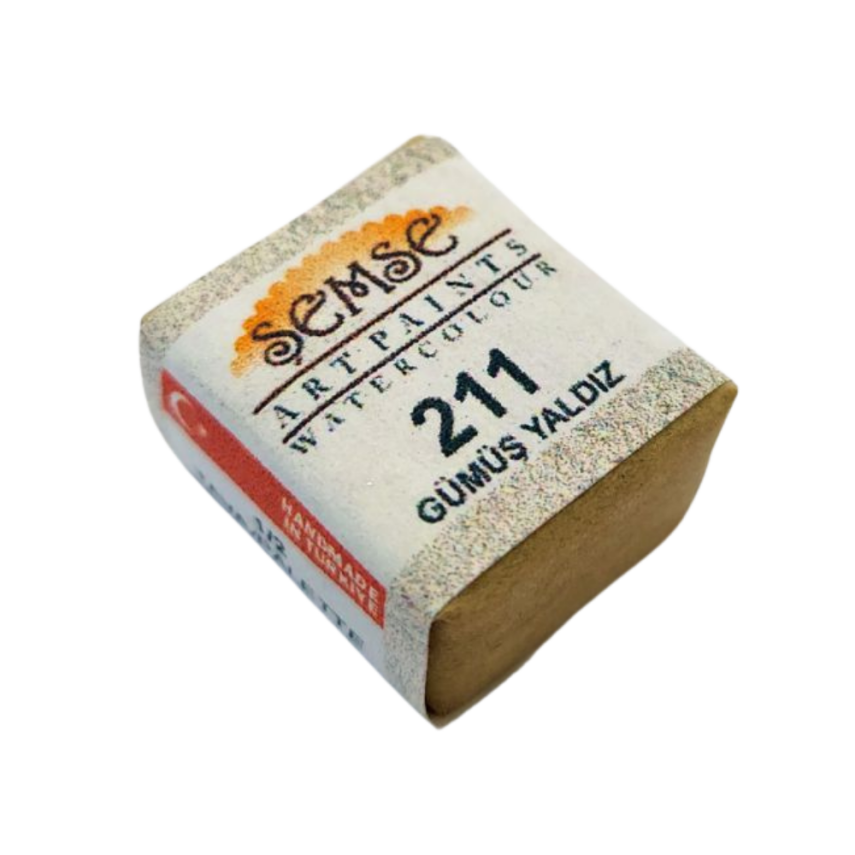 Şemse Art Yaldız Suluboya 211 Gümüş Yaldız Yarım Tablet - 1