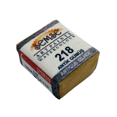 Şemse Art Yaldız Suluboya 218 Antik Gümüş Yaldız Yarım Tablet - 1