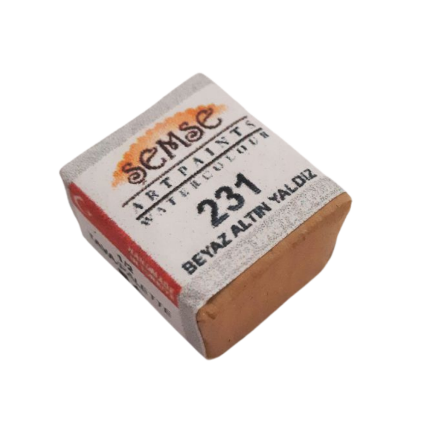 Şemse Art Yaldız Suluboya 231 Beyaz Altın Yaldız Yarım Tablet - 1