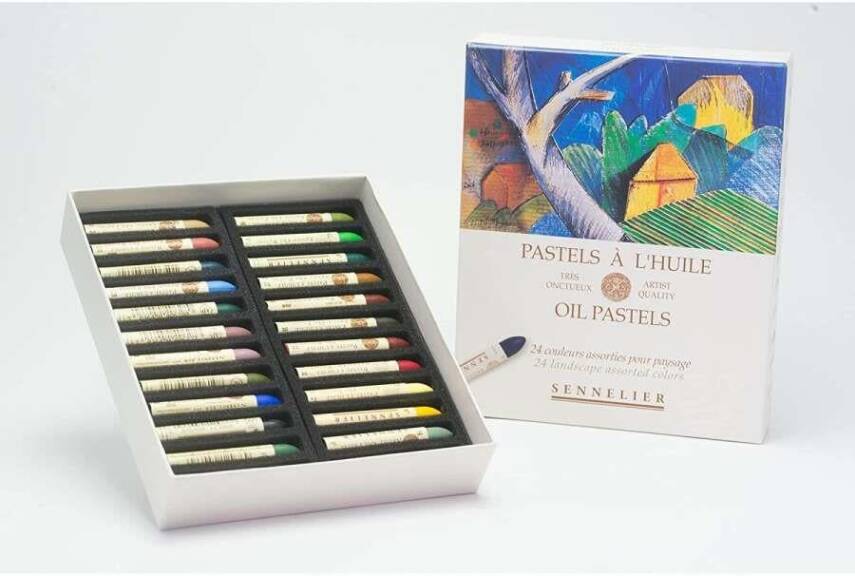 Sennelier Oil Pastel Paint Set of 24 Landscape Full Size - 1