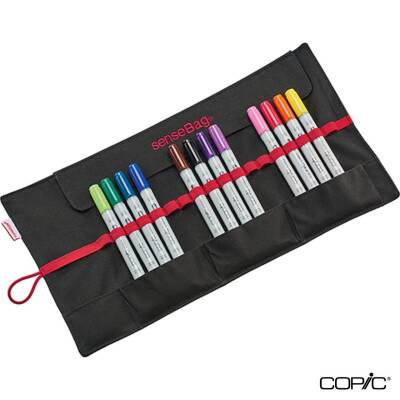 SenseBag 18-Piece Roll Pencil Case Black - 2
