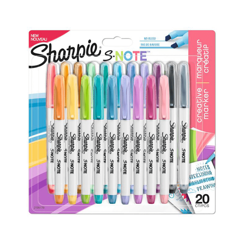 Sharpie Markör S Note Set Kreatif Kesik Uç 20'li Karışık Renkler - 1