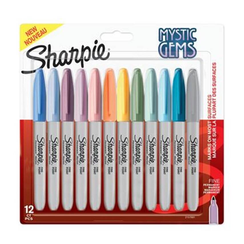 Sharpie Permanent Marker Set Fine 12-Piece Mystic Gems - 1