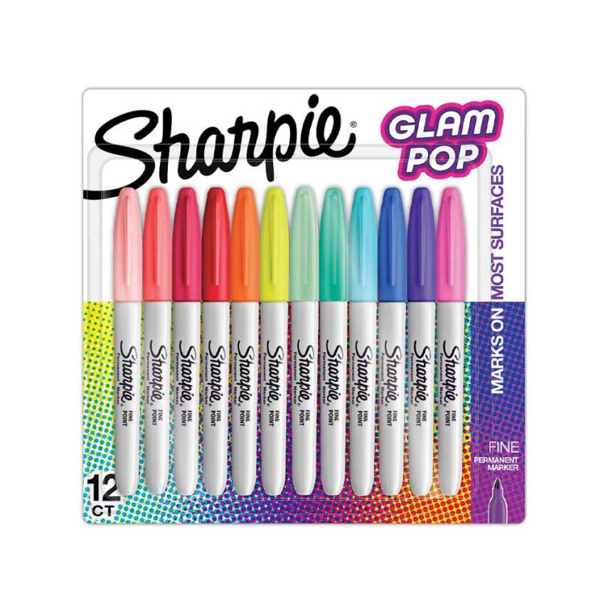 Sharpie Permanent Marker Set Fine 12'li Glam Pop - 1