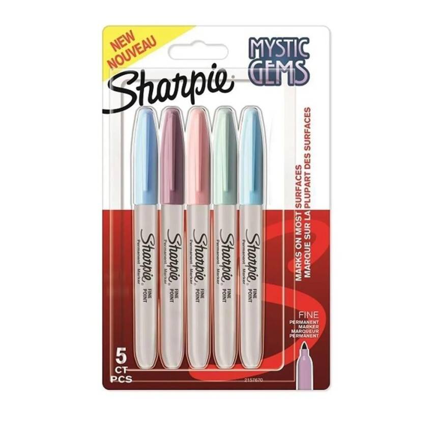 Sharpie Permanent Marker Set Fine 5-Piece Mystic Gems - 1