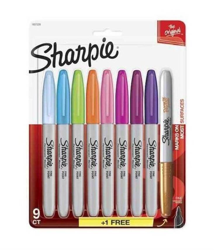 Sharpie Permanent Set Fine 8+1 Mixed - 1
