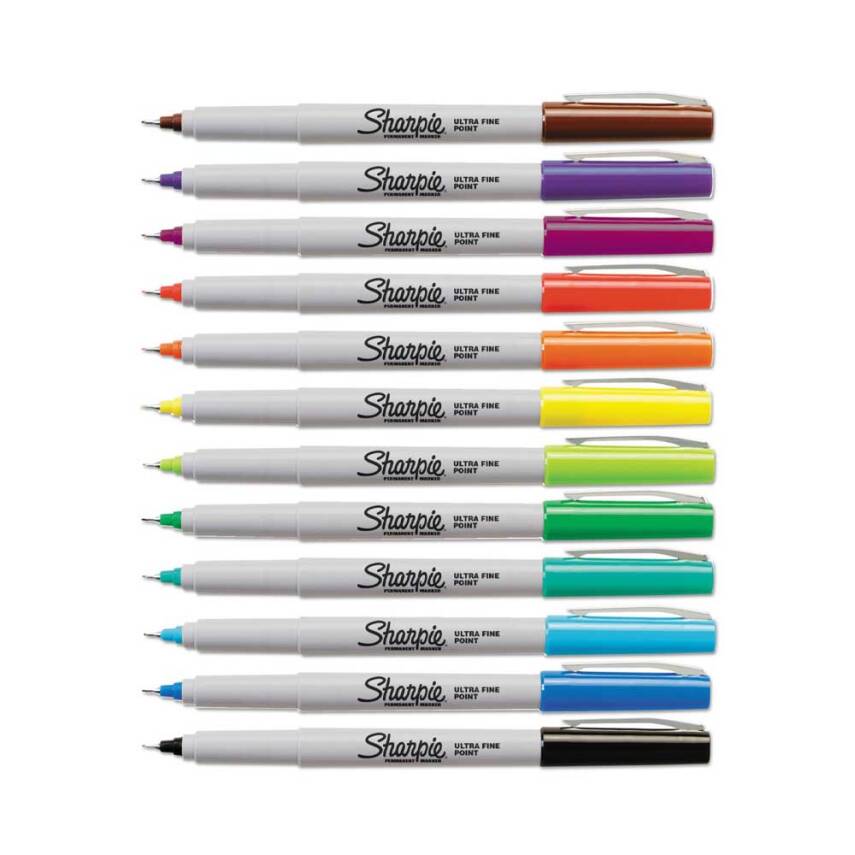 Sharpie Permanent Set Ultra Fine Tips 12pcs - 2