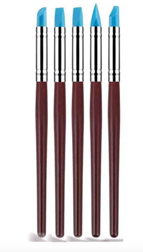 Silicone Tip Brush Set of 5 Fine - 1