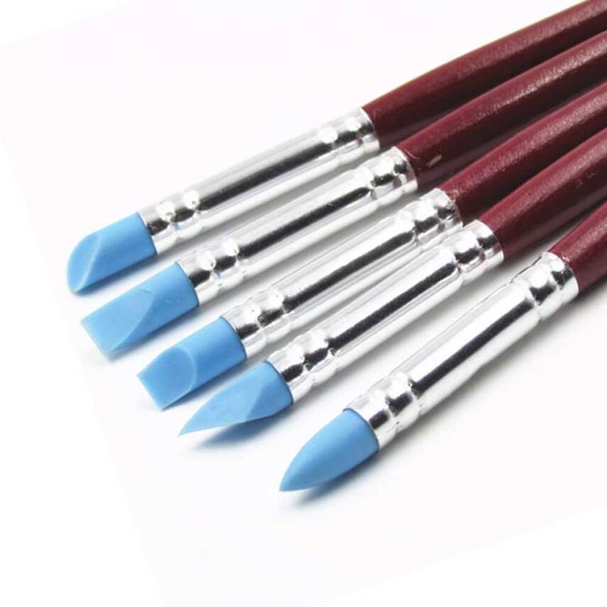 Silikon Uçlu Fırça Seti 5'li İnce - 1