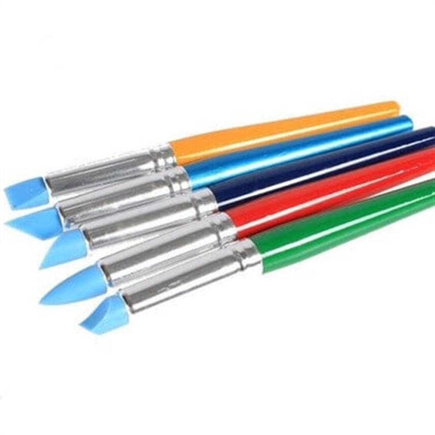 Silikon Uçlu Fırça Seti 5'li Kalın - 1