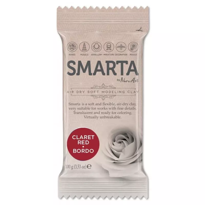 Smarta Air Dry Modeling Dough 100g Claret Red - 1