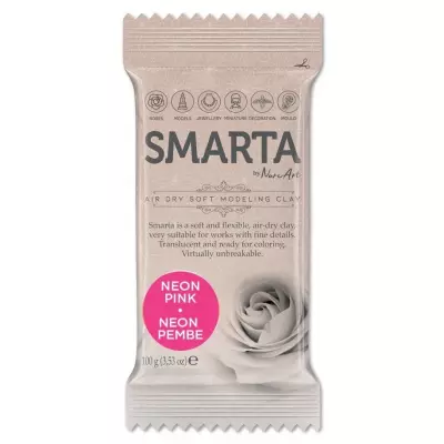 Smarta Air Dry Modeling Dough 100g Neon Pink - 1