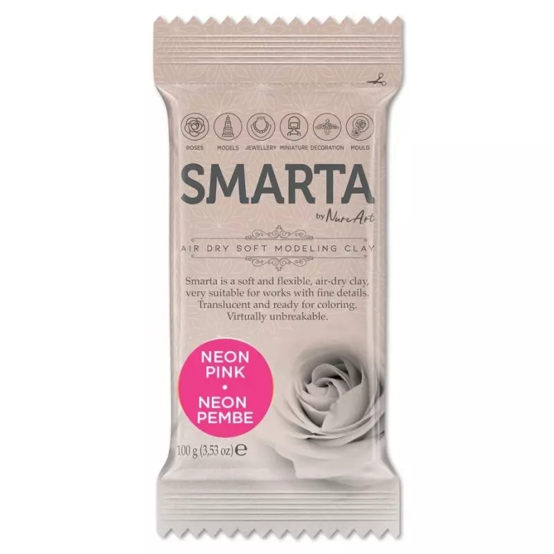 Smarta Air Dry Modeling Dough 100g Neon Pink - 1