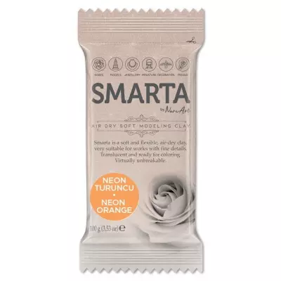 Smarta Air Dry Modelling Dough 100g Neon Orange - 1