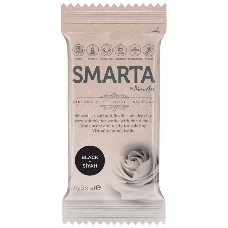 Smarta Air Drying Modeling Dough 100g Black - 1