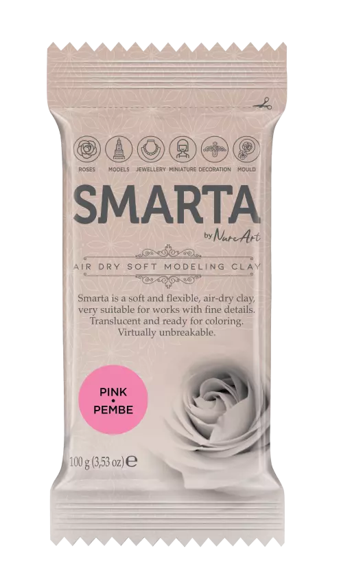 Smarta Air Drying Modeling Dough 100g Pink - 1