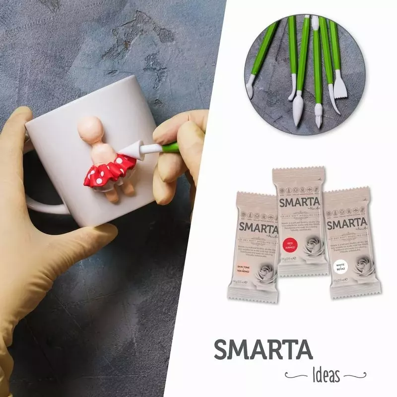 Smarta Havayla Kuruyan Model Hamuru 100 gr Fuşya - 3