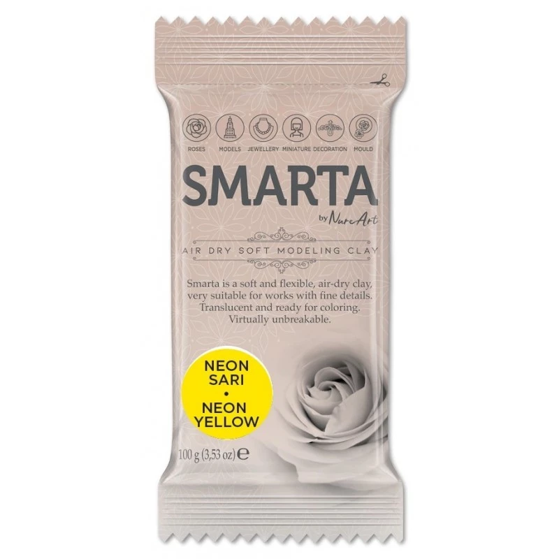 Smarta Havayla Kuruyan Modelleme Hamuru 100gr Neon Sarı - 1
